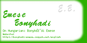 emese bonyhadi business card